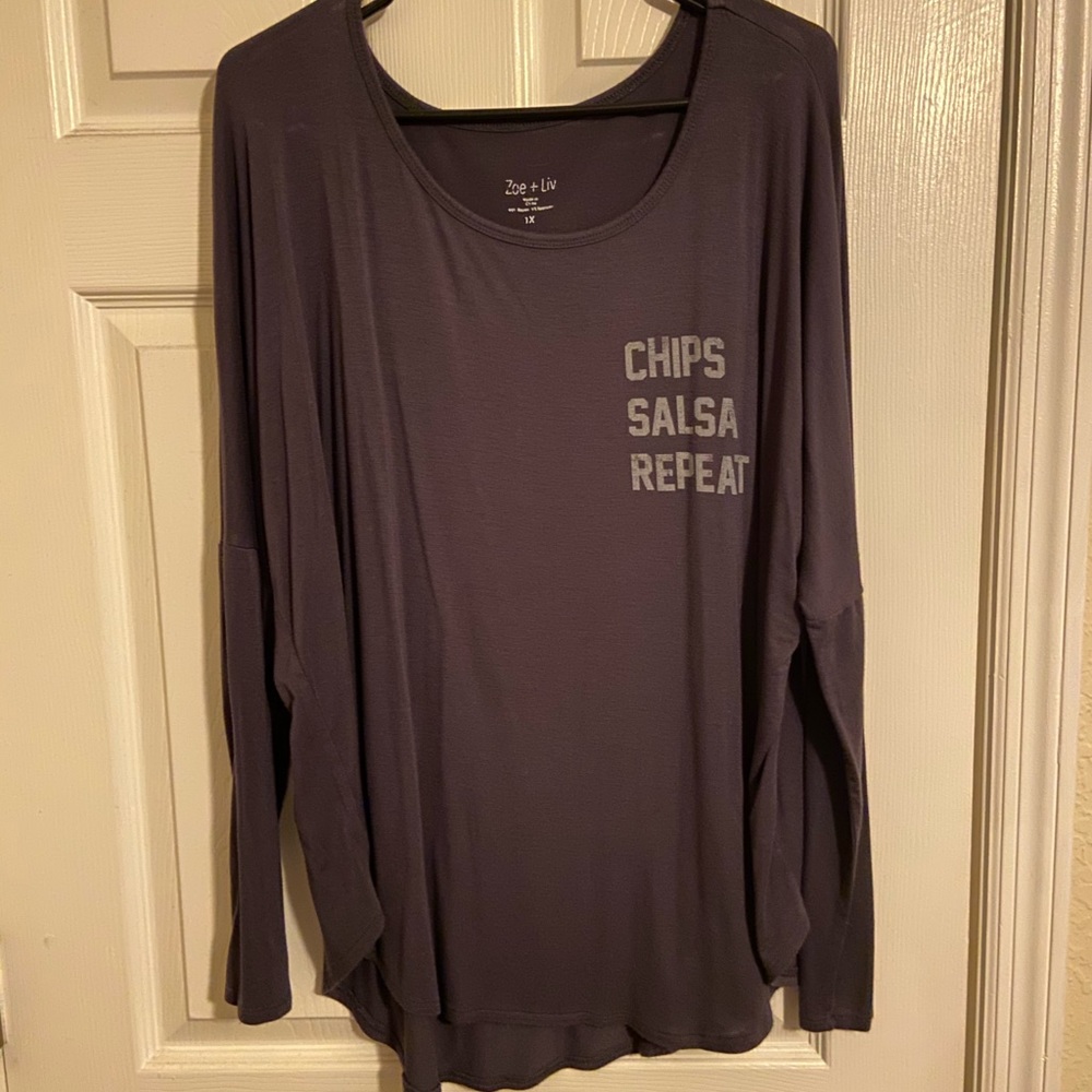 Zoe + Liv graphic long sleeve shirt 1X